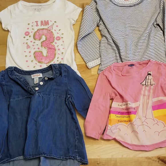 3-4T Girls Lot of 6 jeans/pants & 4 tops - Picture 2 of 3